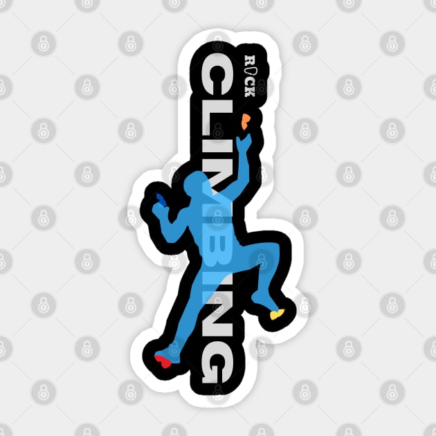 rock climbing with climber blue Sticker by lmdesignco